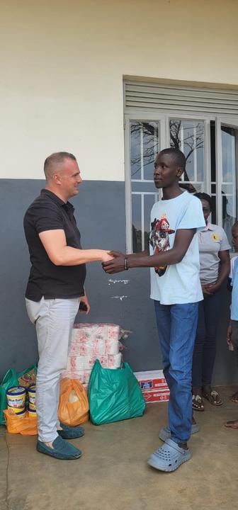 Meeting the children of the home.